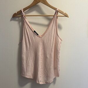 Paige Light Pink Striped V-Neck Tank Top